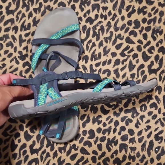 Merrell Blue and Green Performance Sandals Women's Size 11 - Picture 5 of 8